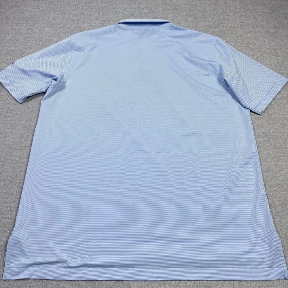 Peter Millar Polo Shirt Mens XL Blue Striped Short Sleeve Summer Comfort - Picture 9 of 9